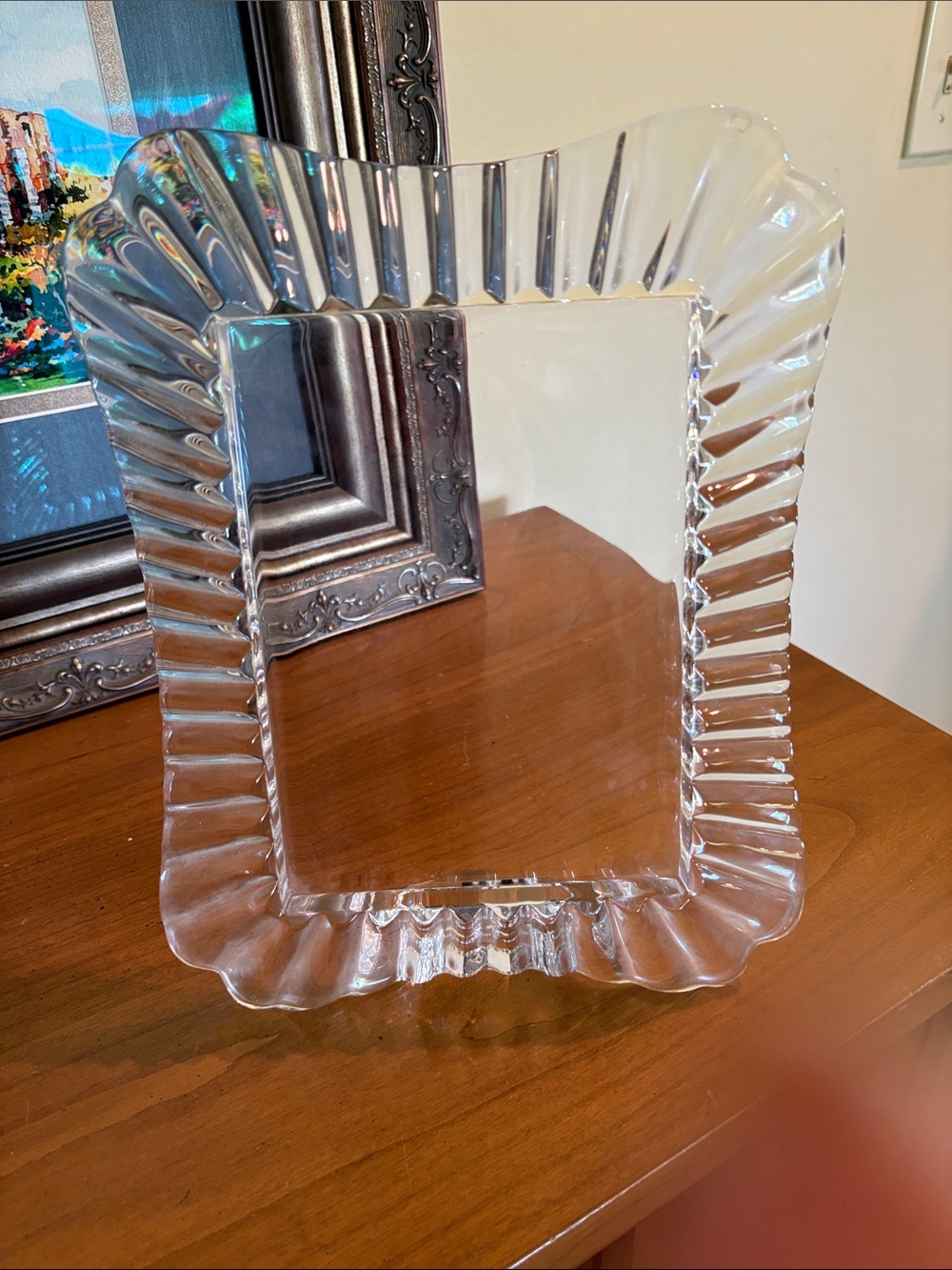 Waterford Crystal Marquis Clear Scalloped Glass Photo Frame